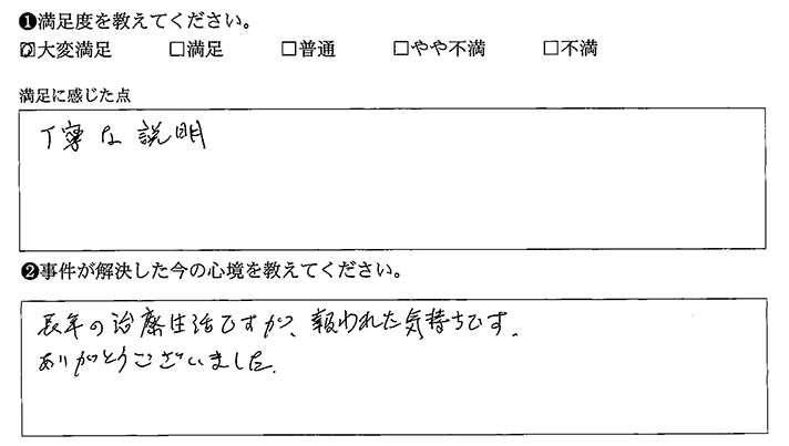 長年の治療生活ですが、報われた気持ちです