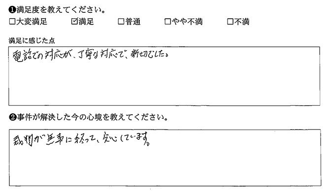 無事に終って、安心しています