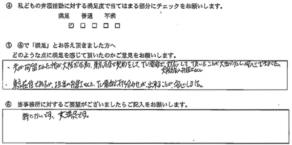 TV電話で打ち合わせが出来ることが安心しました。