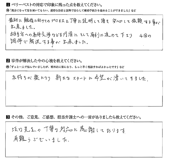 4回の調停で解決する事が出来ました